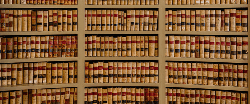 Shelves full of law books to symbolize the EU's sweeping GDPR