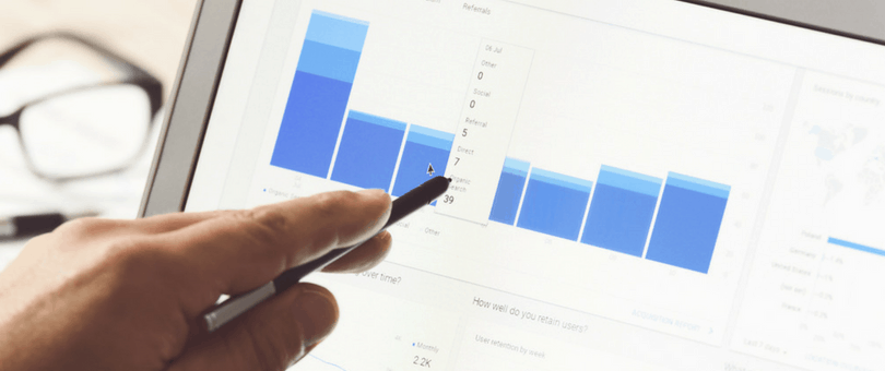 Chart showing growth, representing the acceleration of ecommerce