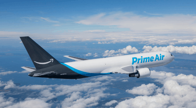 Amazon Prime plane in flight
