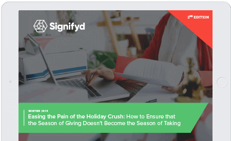 Cover of Signifyd's Ease the Pain of holiday crush e-book