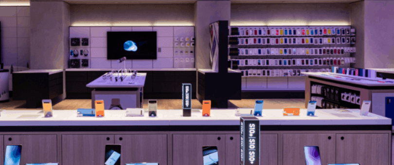 Interior of a Samsung Experience store