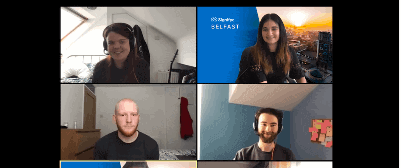 Signifyd new hires in Belfast on a Zoom call
