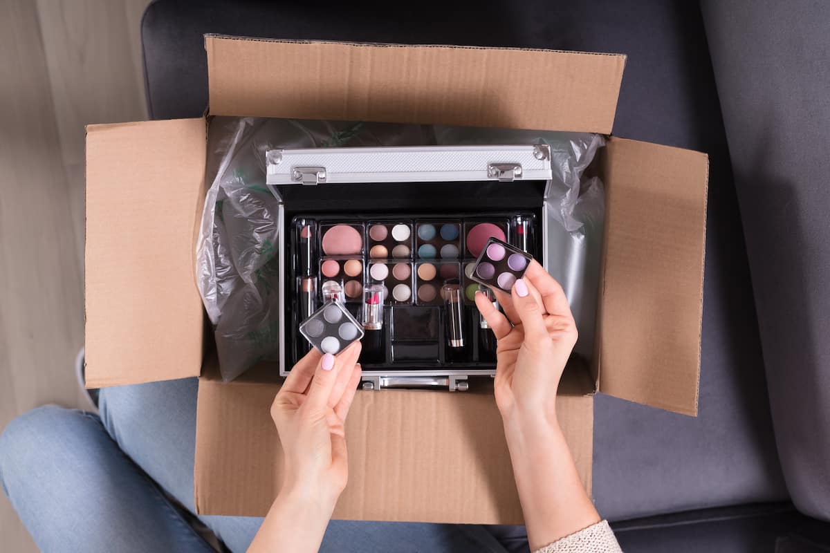box of cosmetics ordered online