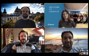 Signifyd new hires on a Zoom call