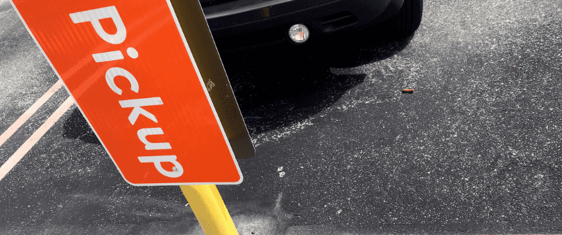 Sign designating a curbside pickup spot