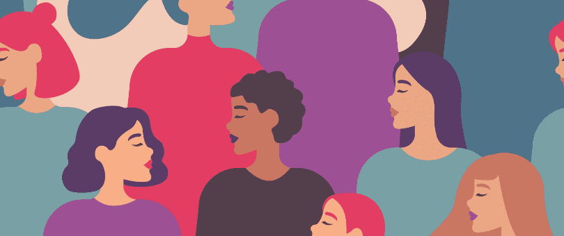 Illustration of a group of women in colorful graphic for Signifyd Women's History Month blog post