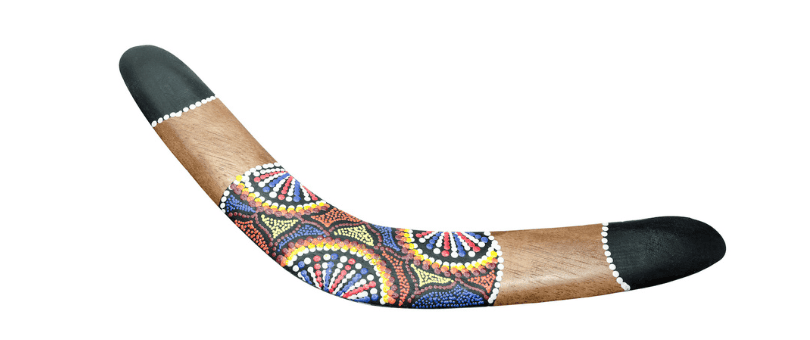 A boomerang with artistic pattern to illustrate Signifyd boomerang employee blog