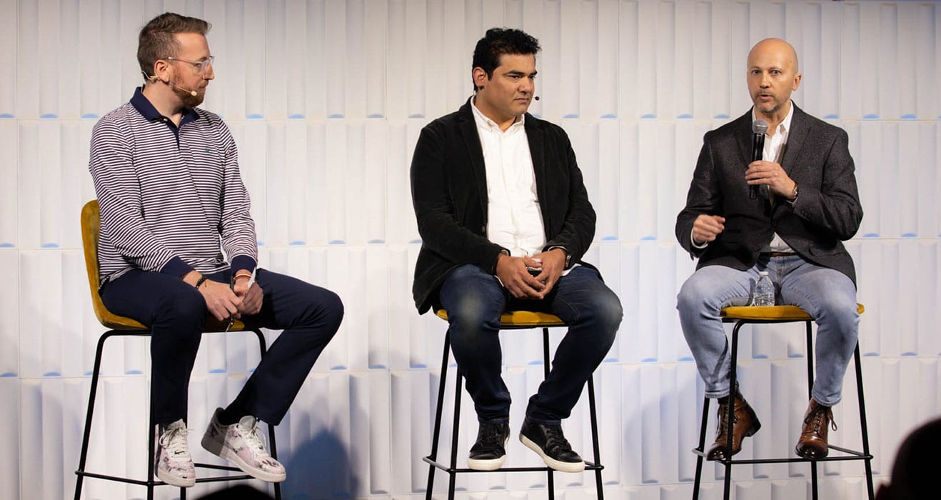 Jared Shaner, chief revenue officer at Trellis, Antonio Colicchio, VP of customer care & automation at Abercrombie & Fitch Co., and Hani Batla, CIO/CTO at Adorama discuss AI strategies for ecommerce businesses at FLOW Summit 2023
