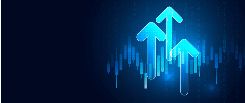 An image showing three up arrows to symbolize how to increase your sales on Shopify
