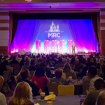 The view of an MRC Vegas 2026 keynote from the audience perspective