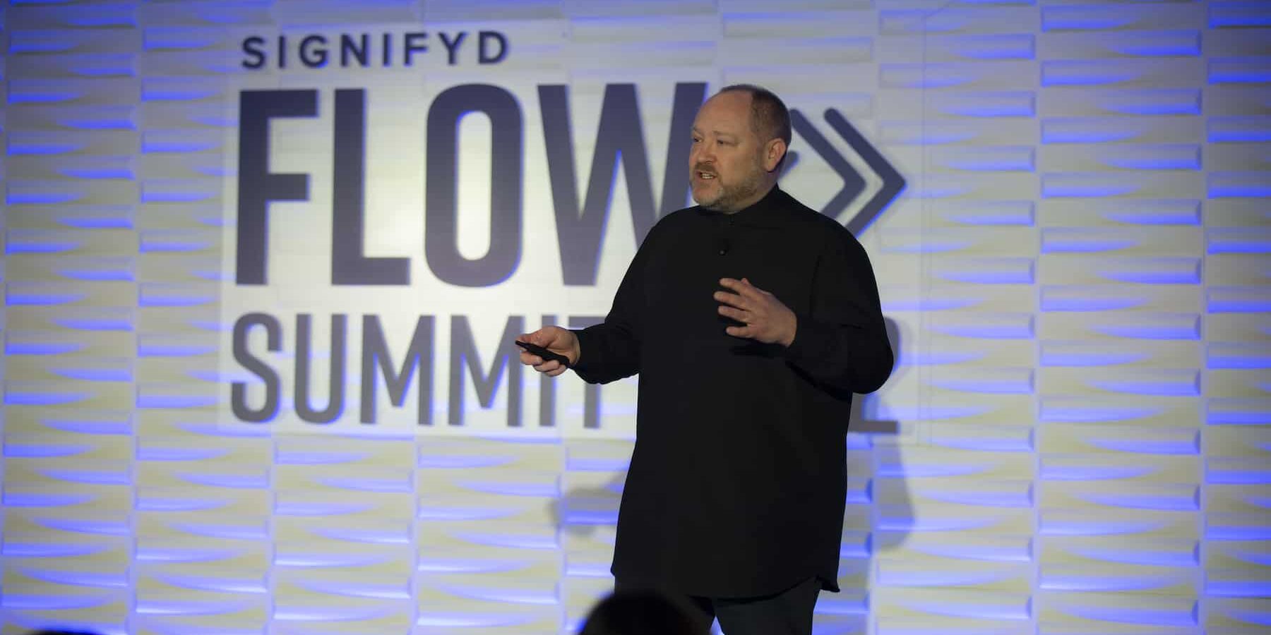 Brendan Witcher, Forrester analyst speaking at Signifyd's FLOW Summit 2022